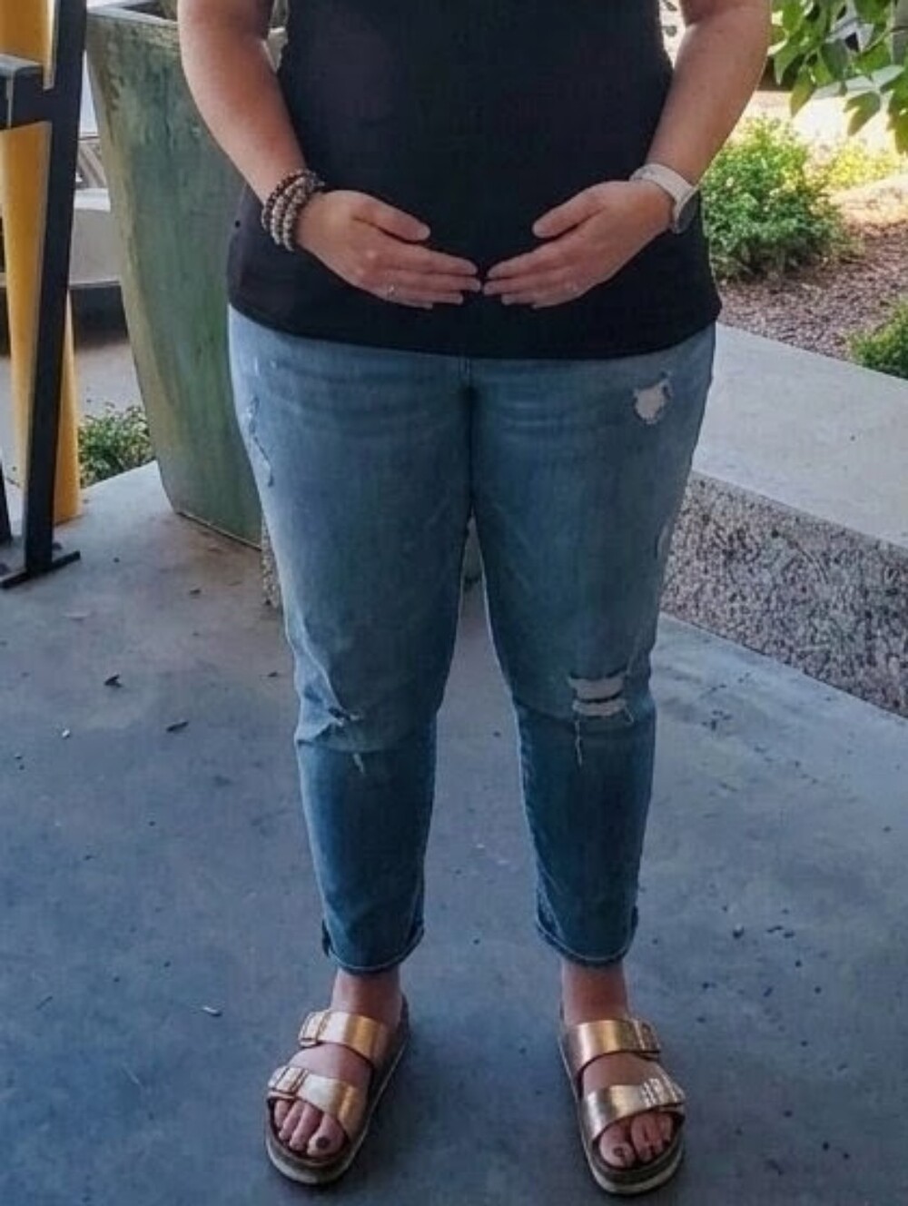 GAP Maternity Jeans Distressed Girlfriend Style Plus Size 16